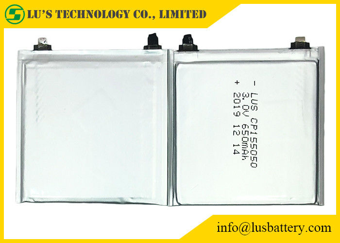 Batteria al litio flessibile del rivestimento CP155050 3V 650mah di HRL per le etichette