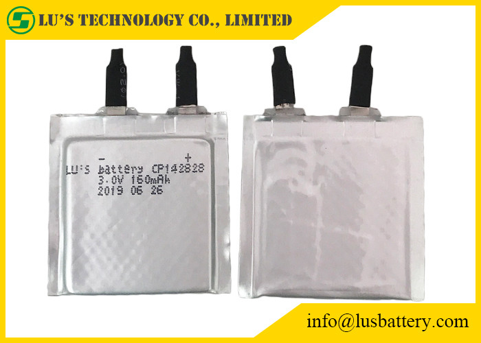 NESSUNA Limno2 batteria molle ricaricabile 3.0v 160mah CP142828 per l'attrezzatura del sensore