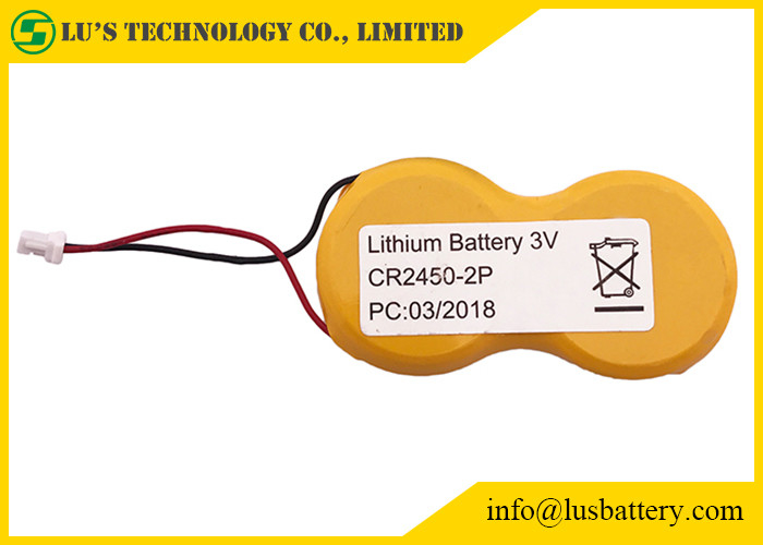 terminali delle cellule CR2450 CR2450-2P JST del bottone del litio di 3V 1200mah per le etichette