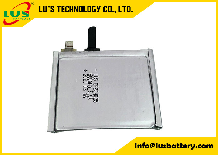 Batteria molle 3.0V 600mah CP224035 del pacchetto del manganese del litio per la chiamata dell'indicatore di posizione
