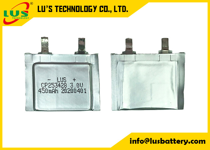 Volt 450mah di RFID Li Polymer Battery Pack CP253428 3,0 per l'etichetta dell'iniezione