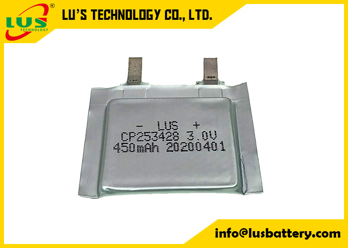 Volt 450mah di RFID Li Polymer Battery Pack CP253428 3,0 per l'etichetta dell'iniezione